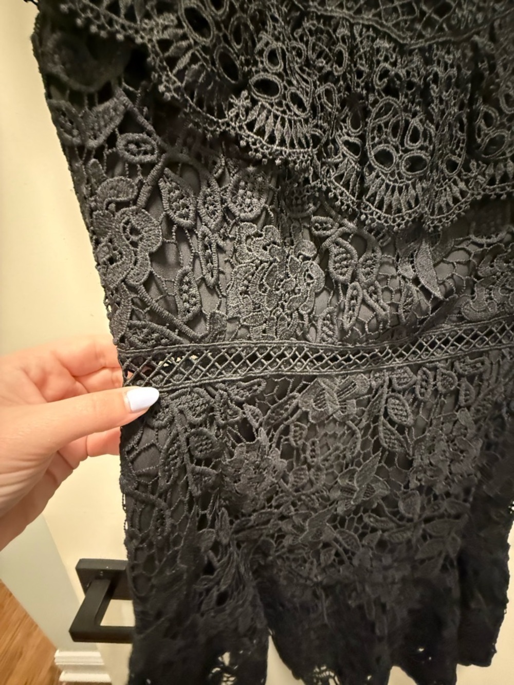 Adelyn Rae Black Lace Ruffle Dress - Picture 6 of 10